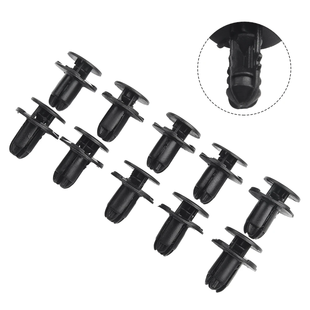 

Hot Sale 10x Retainer Clips For Hyundai 1420608250B 86590-28000 8mm Hole Black Head Diameter 18mm Length 14mm Nylon