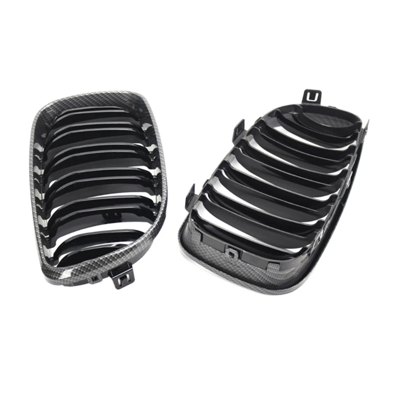 Передняя решетка радиатора для BMW E87 двойная линия из углеродного волокна левая и