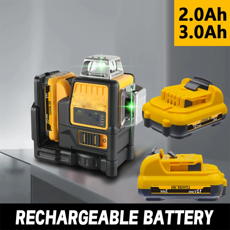 Фото Аккумулятор 12В 3.0Ач для Dewalt DW089LG, совместимый с DCB120, DCB123, DCB125, DCB124, DCB122, DCD710 (для электроинструментов/лазерных уровней) №2
