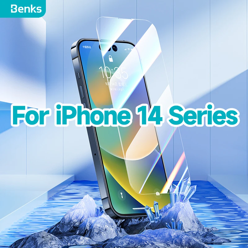 

Benks KR 0.15mm Ultra Thin HD Tempered Glass Film for Apple iPhone 14 Plus 14 Pro Max Full Coverage No Black Edge Phone Film