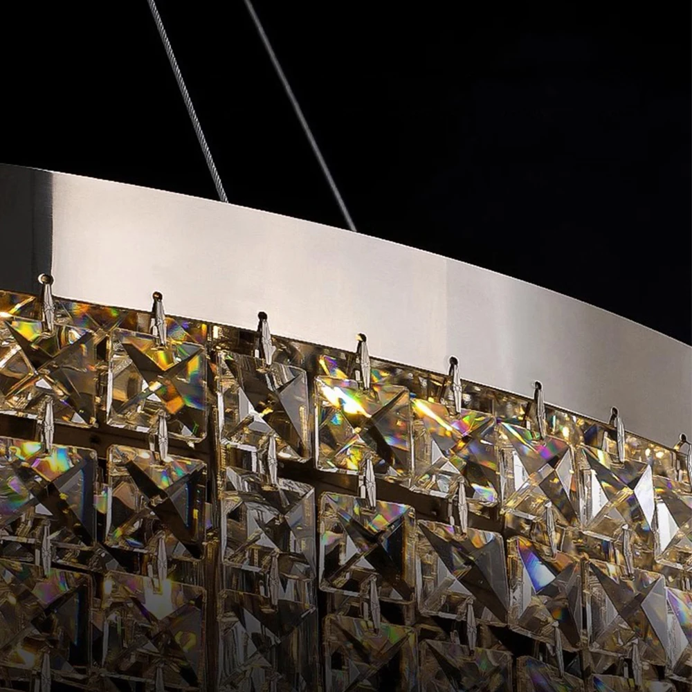 Современная люстра для гостиной прозрачная хрустальная круглая лампы фойе