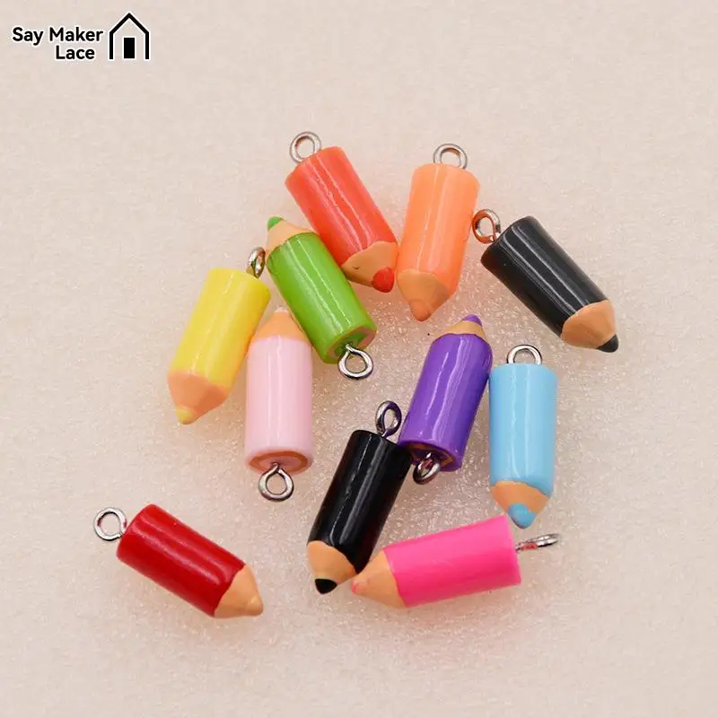 10Pcs 7*10mm Color Simulation Pencil Head Charms For DIY Dec