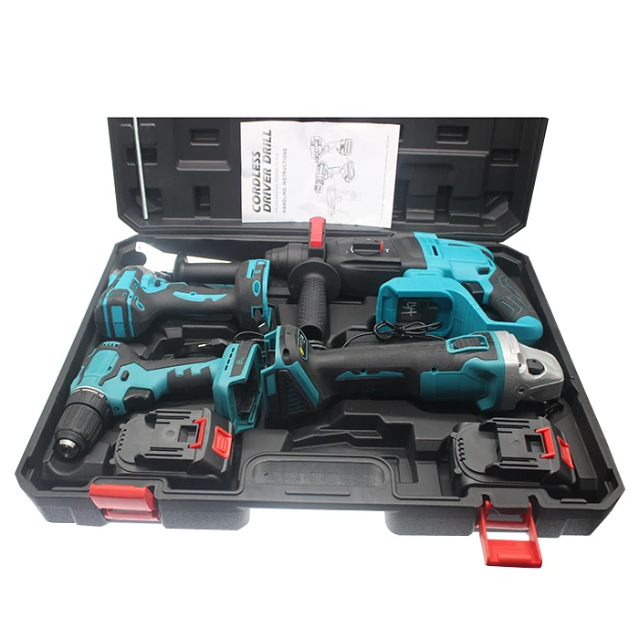 

Electric Drill Hammer Wrench Angle Grinder Four-Piece Electric Tool Sets Combination Tool Boxs Brushless Lithium Tool Cases