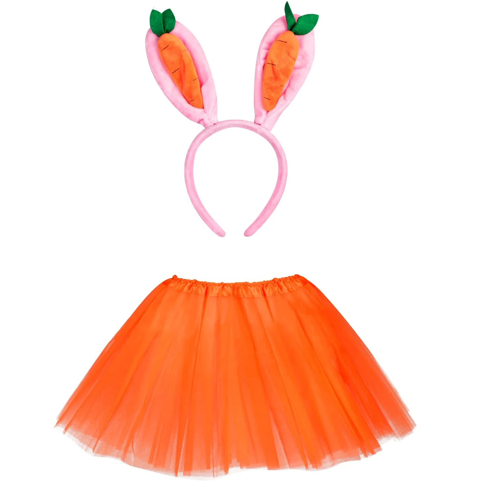 

Bunny Accessory Set Rabbit Headband Kids Bunny Costumes For Girls Cute Rabbit Shape Orange Cosplay Accessories Perfect Gifts