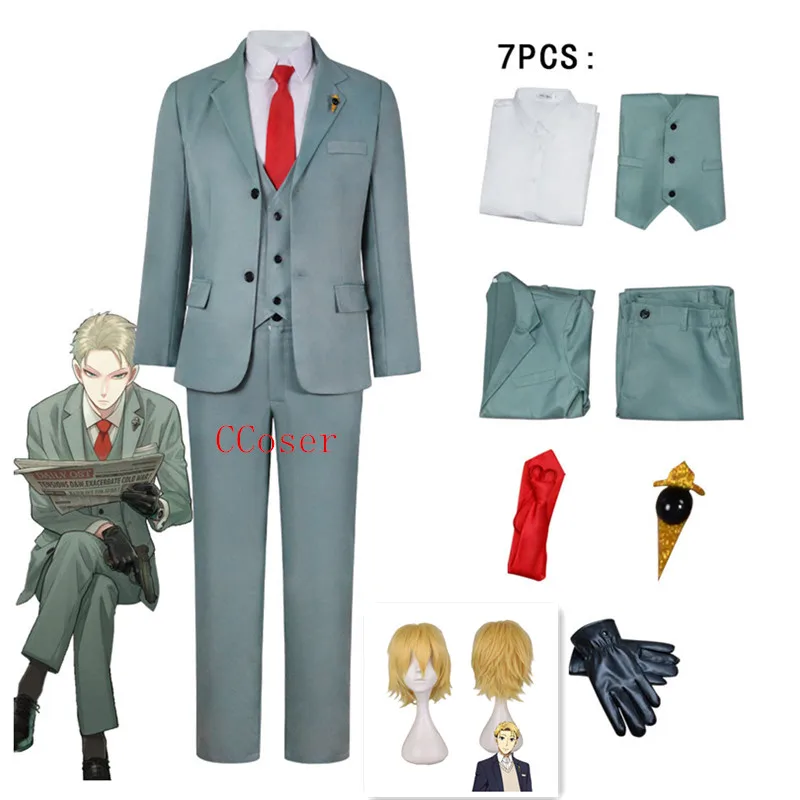 

Костюм для косплея шпиона х семья лоида фальшивщика Костюм Аниме Костюм Сумерки галстук жилет рубашка перчатки короткий флуоресцентный костюм для Хэллоуина Мужской наряд