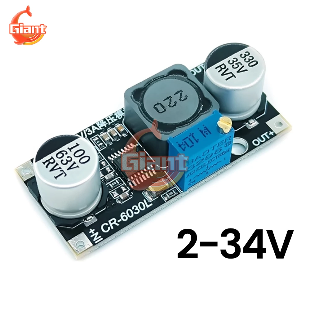 LM2596 Высокоэффективный регулятор напряжения постоянного тока в постоянный ток 60 В 3 А до 3,3 В/5 В/12 В/24 В понижающий преобразователь DIY модуль питания