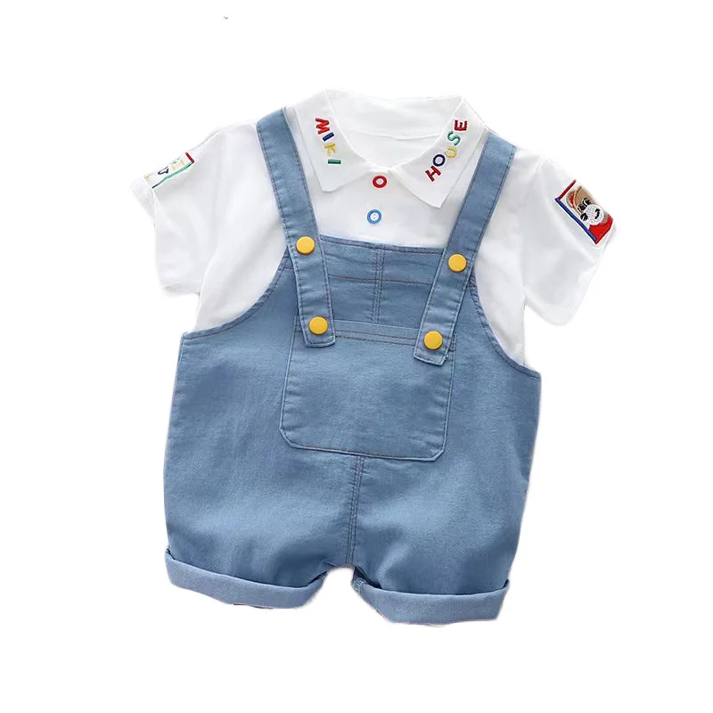 

New Summer Baby Girls Clothes Suit Children Boys Casual T-Shirt Overalls 2Pcs/Sets Toddler Sports Costume Infant Kids Tracksuits
