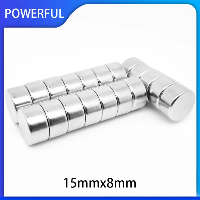 

2~50PCS/Set Neodymium Magnets 15x8mm N35 NdFeB Round Super Powerful Strong Permanent Magnetic imanes 15mm x 8mm