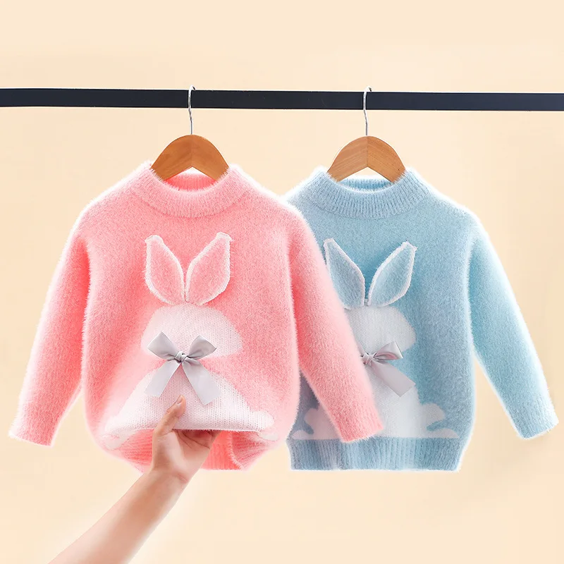 

2022 Winter Kids Clothes Girls O-neck Long Sleeve Cartoon Sweater Tops Brief Style Girls Pullovers Knitted Sweaters Newborn 0-6Y