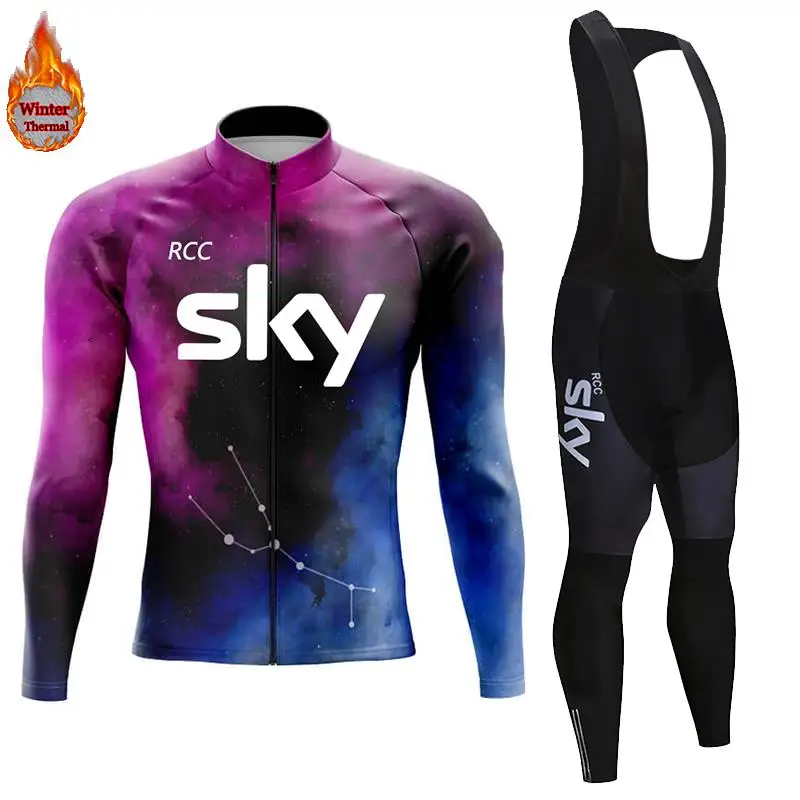 Зимний велосипедный комплект из джерси и флиса с длинным рукавом 2025