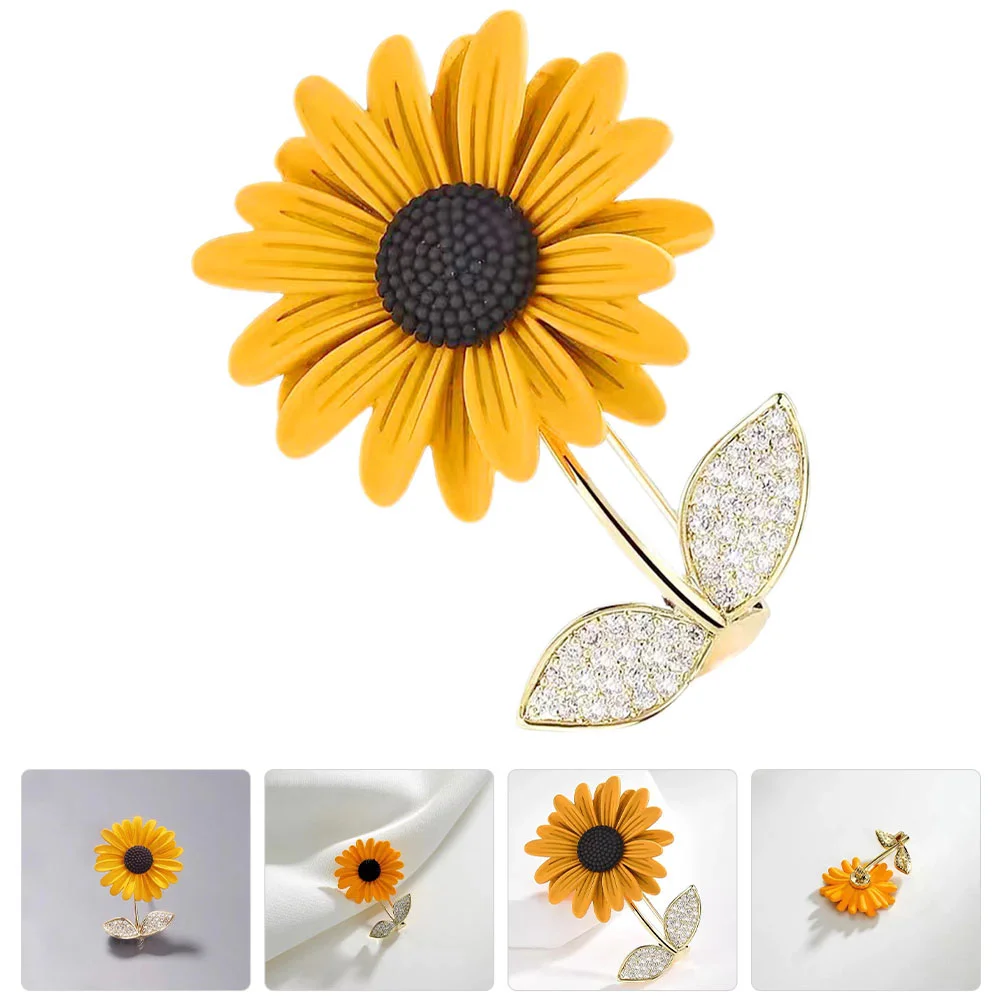 Delicate Brooch Pin Copper Brooch Sunflower Clothes Brooch Hat Brooch Decoration