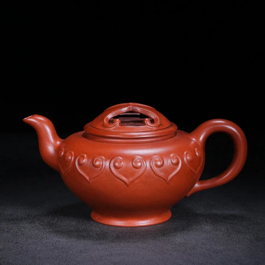 

Китайские Yixing фиолетовые глиняные чайные горшки сырая руда красная грязь ручной работы Ruyi чайник чайный набор Yang Pengnian 300 мл