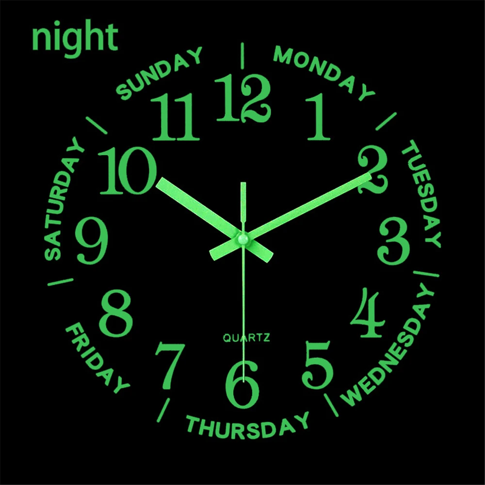 

Круглые Светящиеся деревянные настенные часы, скандинавские бесшумные украшения для гостиной с деревянным зерном, ночсветильник, 12 дюймов