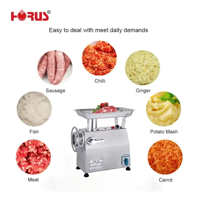 Фото Горячая распродажа! Коммерческая электрическая мясорубка Horus TK12 TK22 TK32 из нержавеющей стали. №4