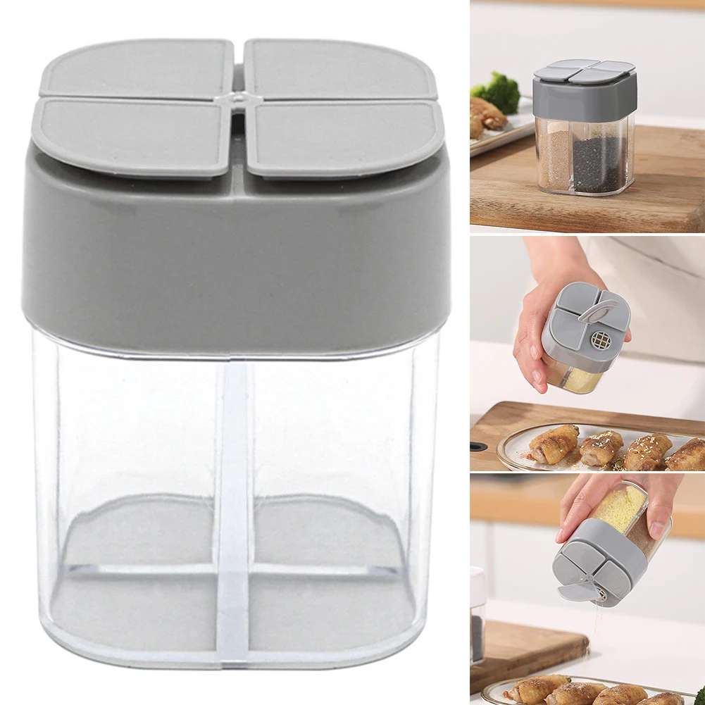 

4 in 1 Spice Jars Spice Organizer Bottle Camping Spice Box Plastic Clear Seasoning Jar for Home Kitchen Outdoor Camping