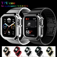 watch case for apple watch se 38mm 42mm shell plating pc protective case for applewatch series 7 6 se 5 4 3 iwatch 40 41 45 44mm