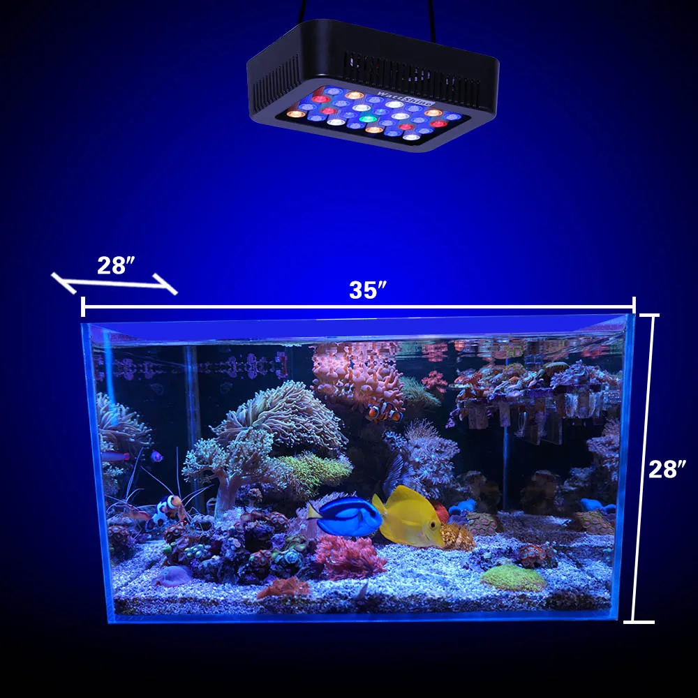 Aquarium Lamp 140W Full Spectrum LED Coral Reef Light with Dual Dimmable Channels for Carols LPS SPS Marine Fish Tank