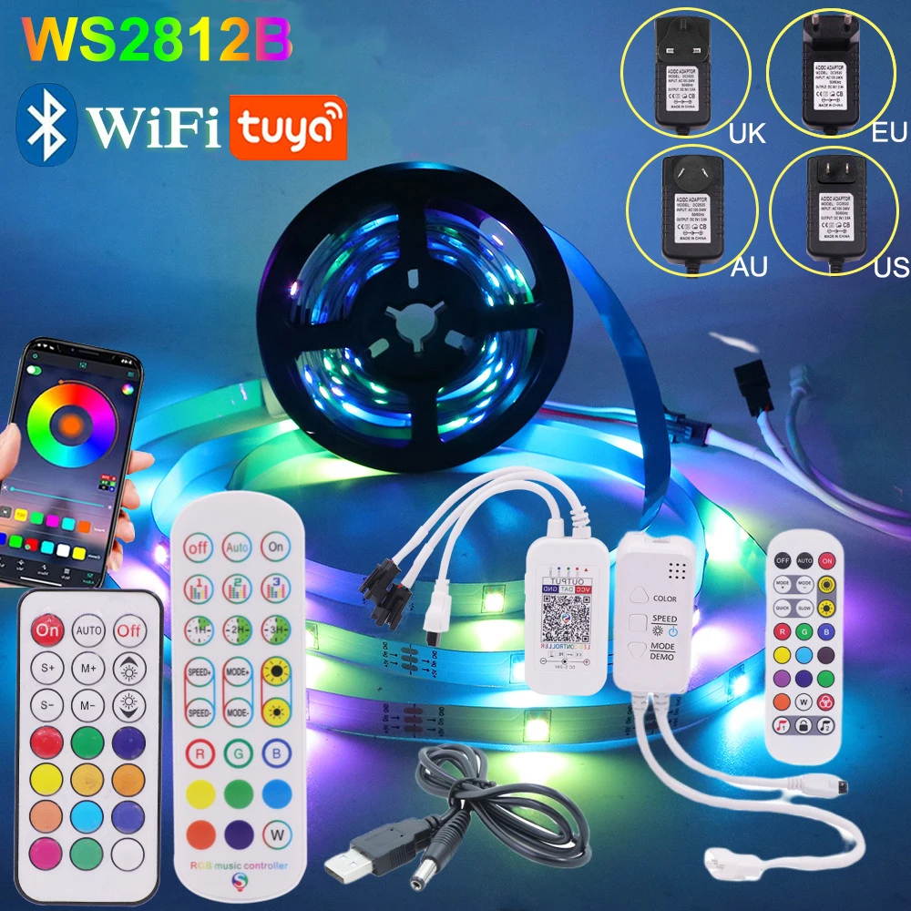 

Светодиодная лента WS2812B, 5 В, 18 светодиодов/м, 1-10 м