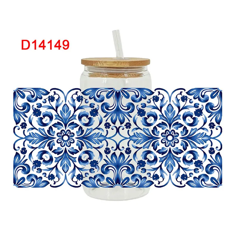 

3D UV DTF передает наклейки 16 унций, цветочный принт для DIY стекла, керамики, металла, кожи и т. д. D14149