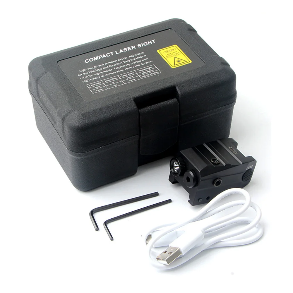 Тактический светодиодный фонарик с лазером Red Dot 350LM для крепления на Пикатинни