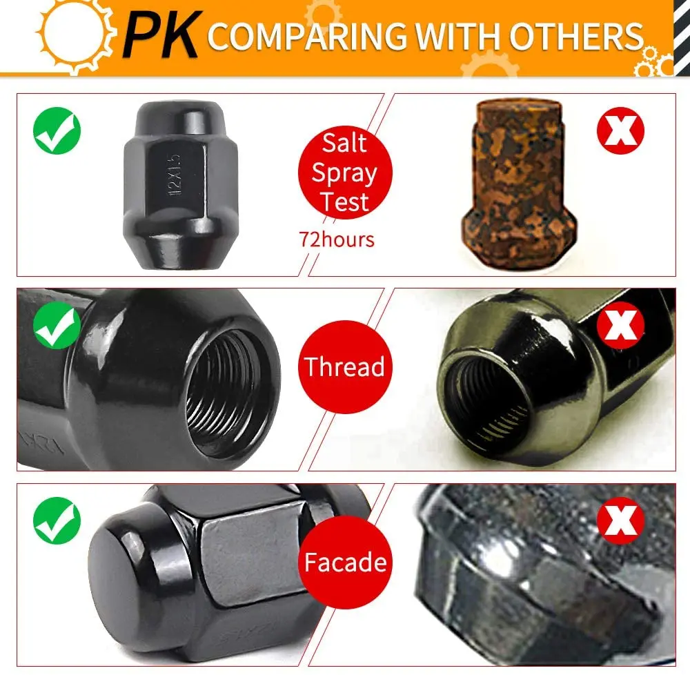 20 шт. гайки с проушинами M12x1 5 для Ford Fusion/12-18 Focus/01-19 Escape Aftermarket колеса черный