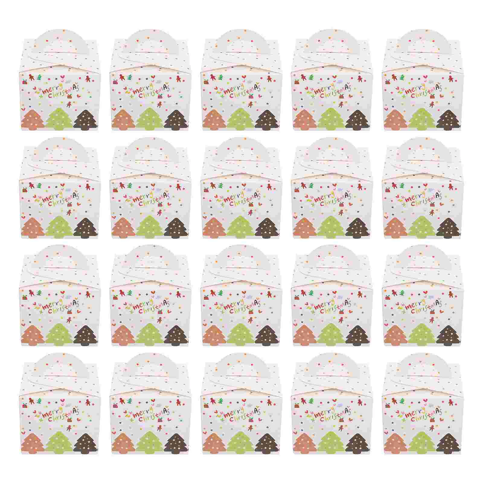 

Box Christmas Candy Gift Boxes Cookie Holdergingerbread Treestorage Packing Container Favor Paper Cupcakegiving Portable