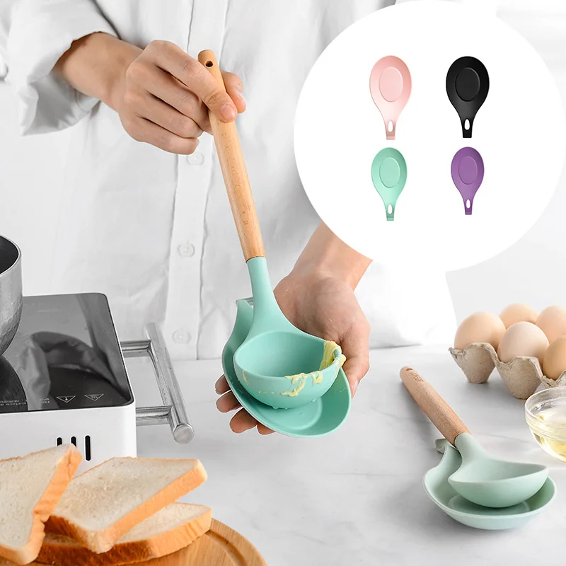 

Silicone Heat Insulation Spoon Shelf Kitchen Spoon Fork Mat Shelf Spoon Rests Pot Clips Holder Pot Clips Organizer Spoon Pad