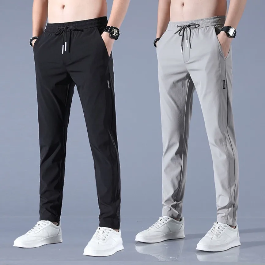 

Men's Trousers Spring Summer Casual Solid Breathable Slim Straight Pants Male Joggers Thin Quick Dry Sweatpants Sports Pants