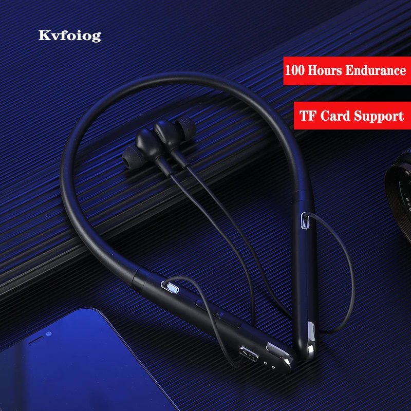 

100 Hours Bluetooth Headphones Wireless Headset Neckband HiFi Fone De Ouvido With Mic Bass Stereo Sport Earphones TF Card