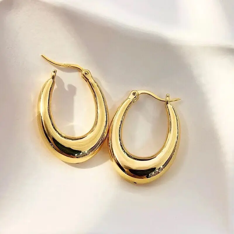 

Серьги-кольца U-образные из желтого золота 18 К