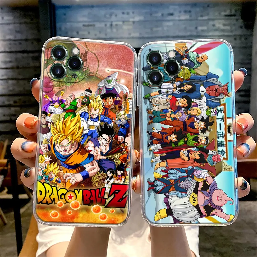 

Dragon Ball Z Phone Case For iPhone 11 12 13 Pro Max XR XS X 8 7 SE 2020 6 Plus Cute Shockproof Clear Soft TPU Cover Anime Goku