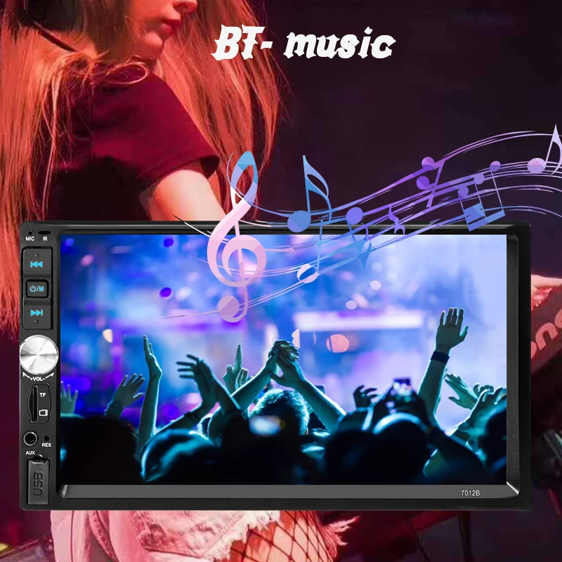 2 Din автомобильный радиоприемник MP5 MP4 плеер 7 дюймовый HD сенсорный Экран Bluetooth TF USB