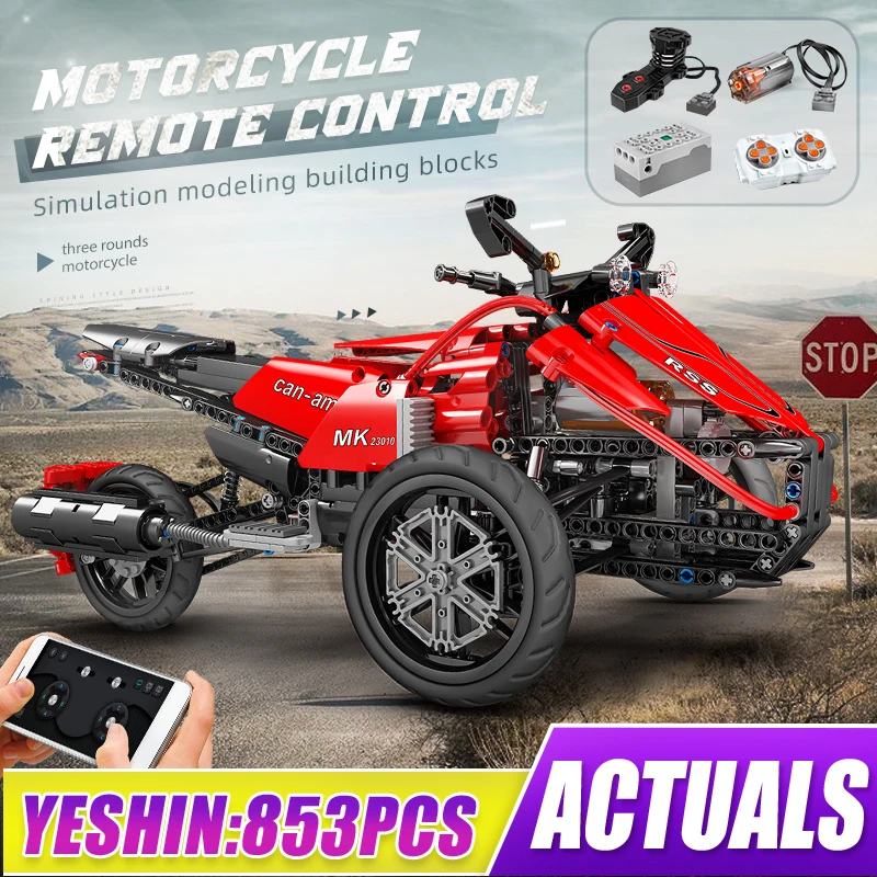 

MOULD KING Technical Can-Am Spyder Motorcycle Car Building Blocks Moto Super Speed Car Mechanical Bricks Toys for Boys