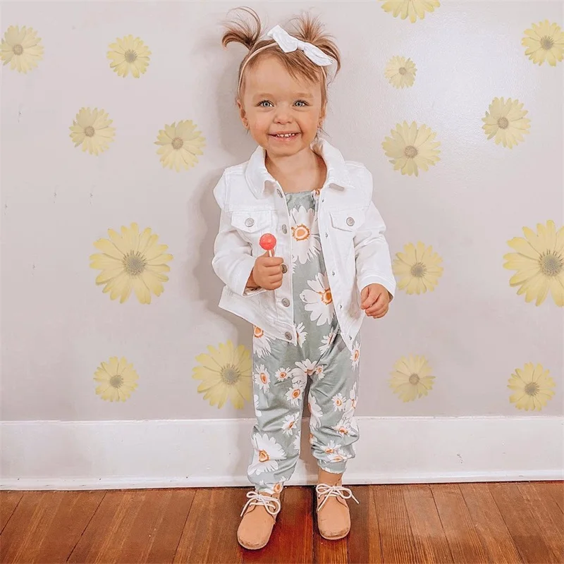 

Baby Girl Summer Long Jumpsuit Cute Floral Print Flying Sleeves Romper Bodysuit Birthday Gifts