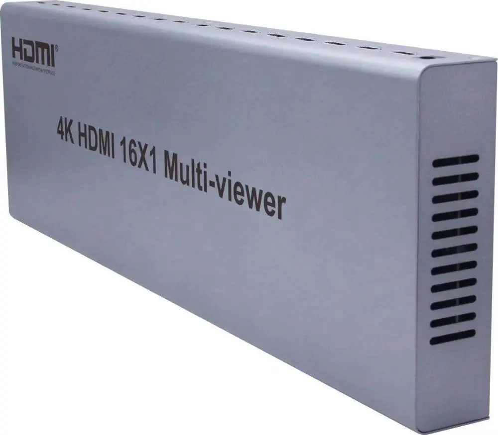 4K 1080P HDMI Multi-viewer 16x1 Multiviewer Screen Splitter 16 In 1 Out Seamless Switch Video Converter F PS4/PC/Security Camera