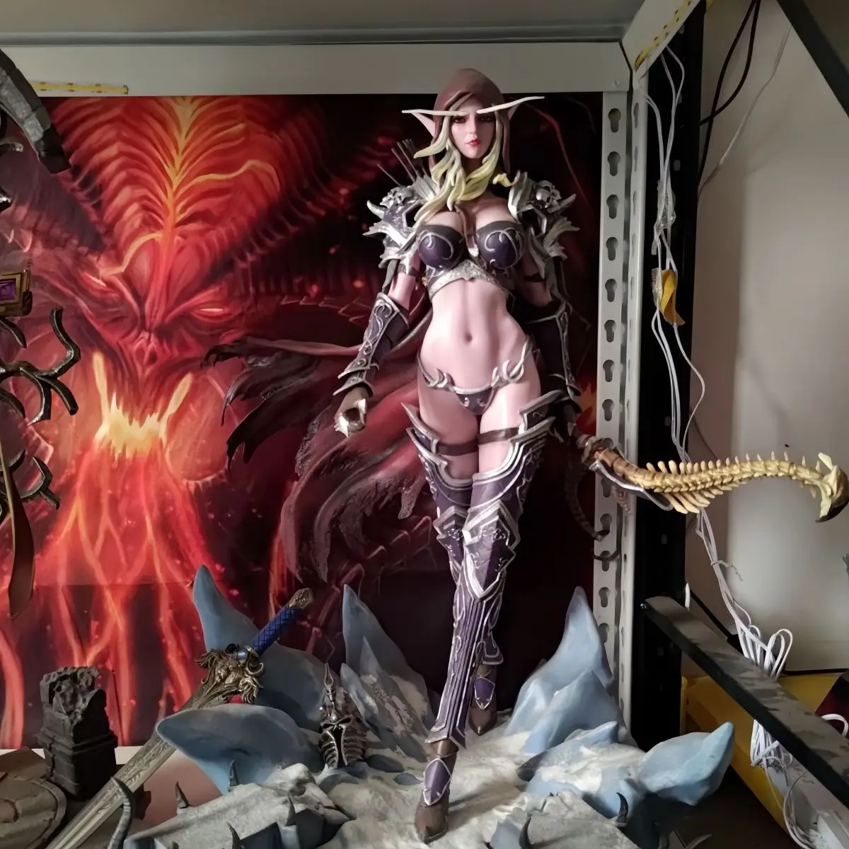 28 см фигурка World Of Warcraft Sylvanas Windrunner Queen Xi коллекция Gk статуя модель орнамент игрушка