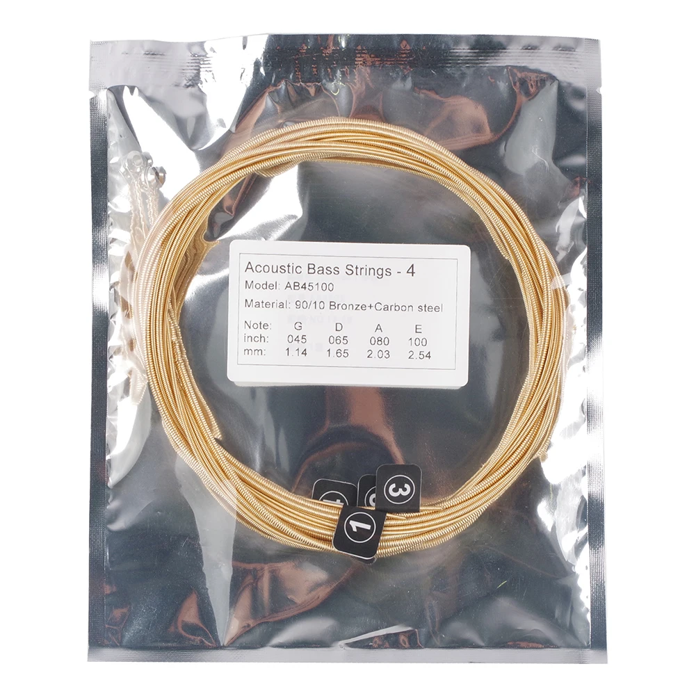 

45-10 Gauge Acoustic Bass Strings 4 String Brass String Carbon Steel Core