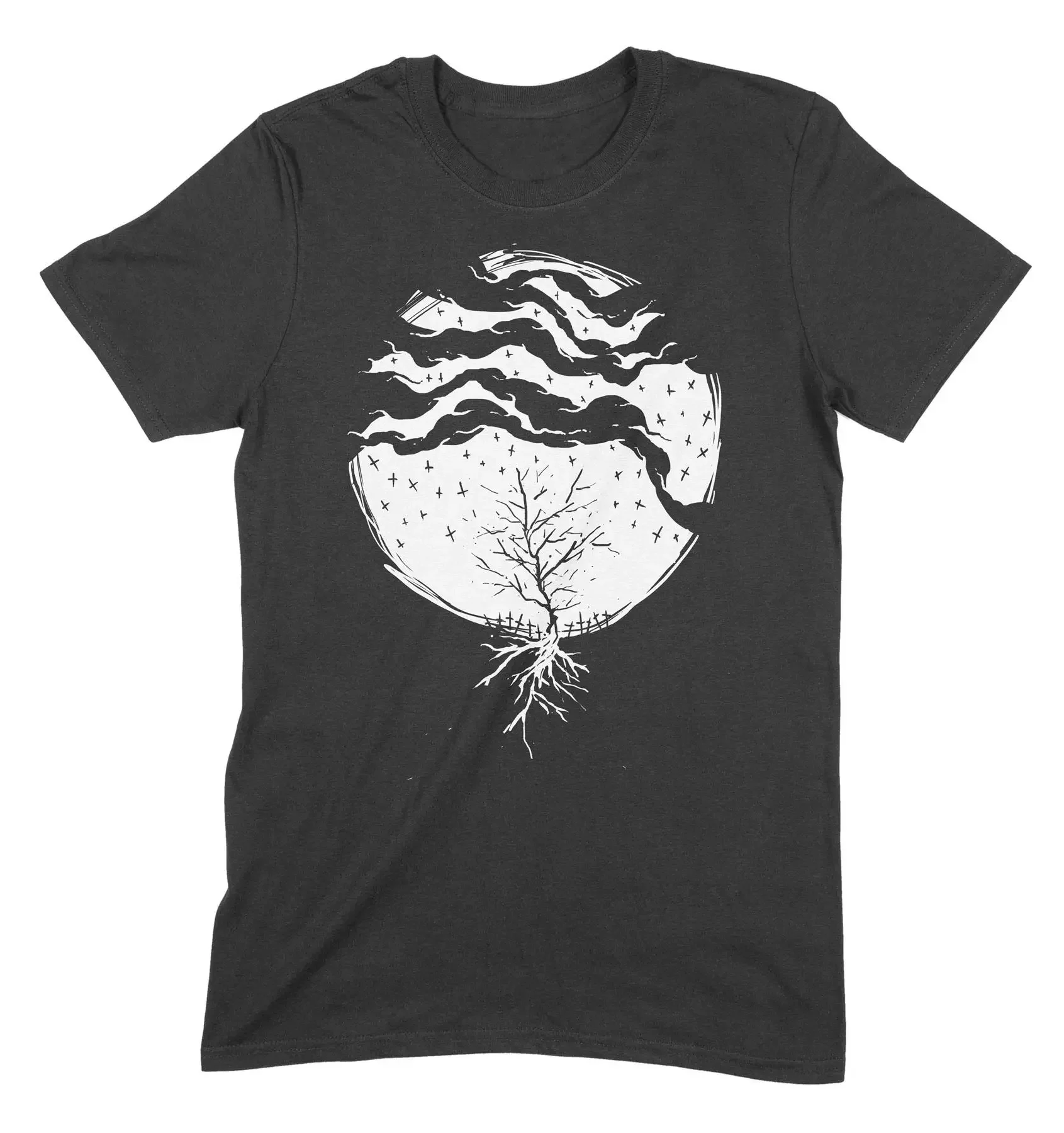 Мужская футболка на Хэллоуин Spooky Moon Goth винтажная Роскошная Высококачественная