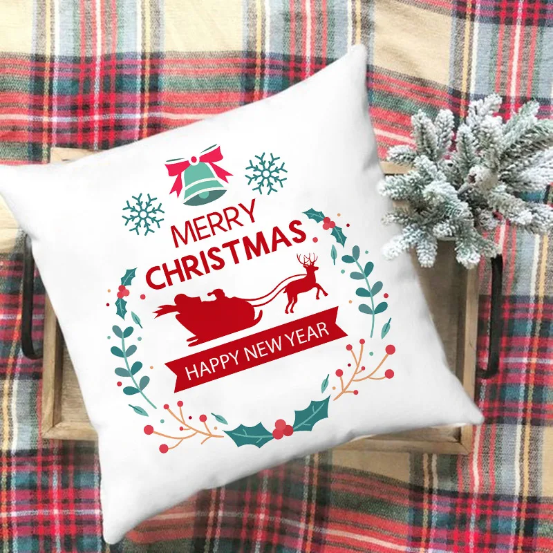

Рождественская наволочка для подушки Чехол для дома 2021 Рождественская Подушка Чехол украшения новогодние подарки 2022