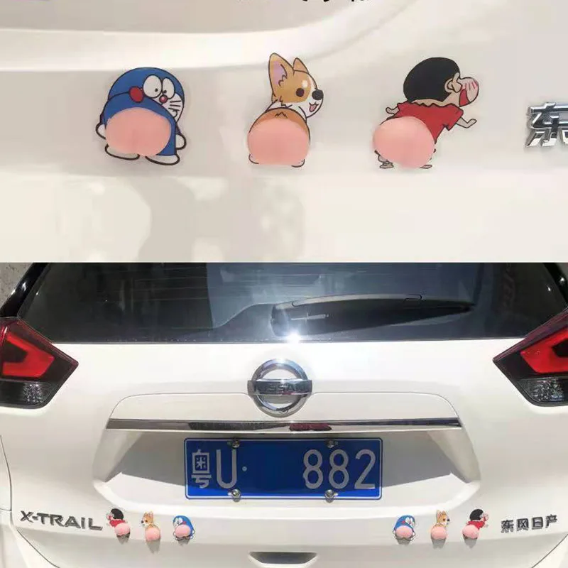 

1pcs, 1pair mobile phone case, car door anti-collision tape, cute butt scratch protection sticker, cartoon car sticker stickers
