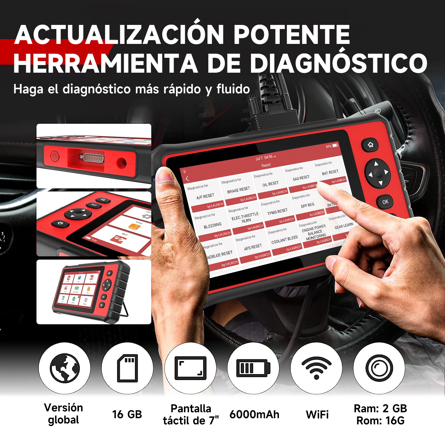 LAUNCH X431 CRP909C OBD2 Профессиональный автомобильный сканер IMMO ABS A/F EPB TPMS Oil 28 полная