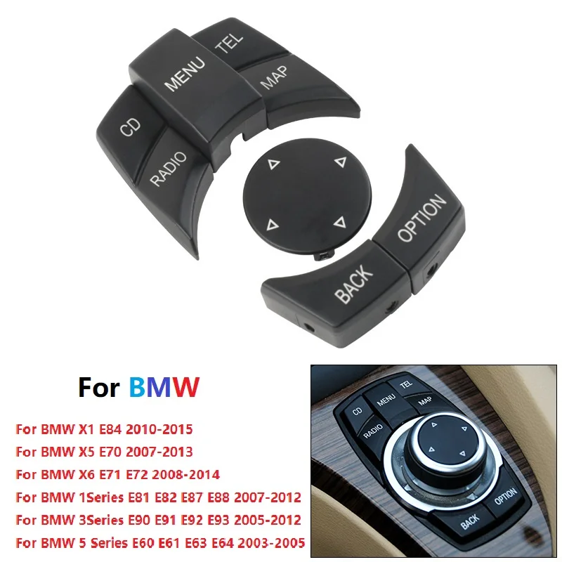 

Car Central Console Multimedia Control Idive Button Cover For BMW 1 3 5 X1 X5 X6 Series E87 E90 E91 E92 E60 E84 E70 E71 E72