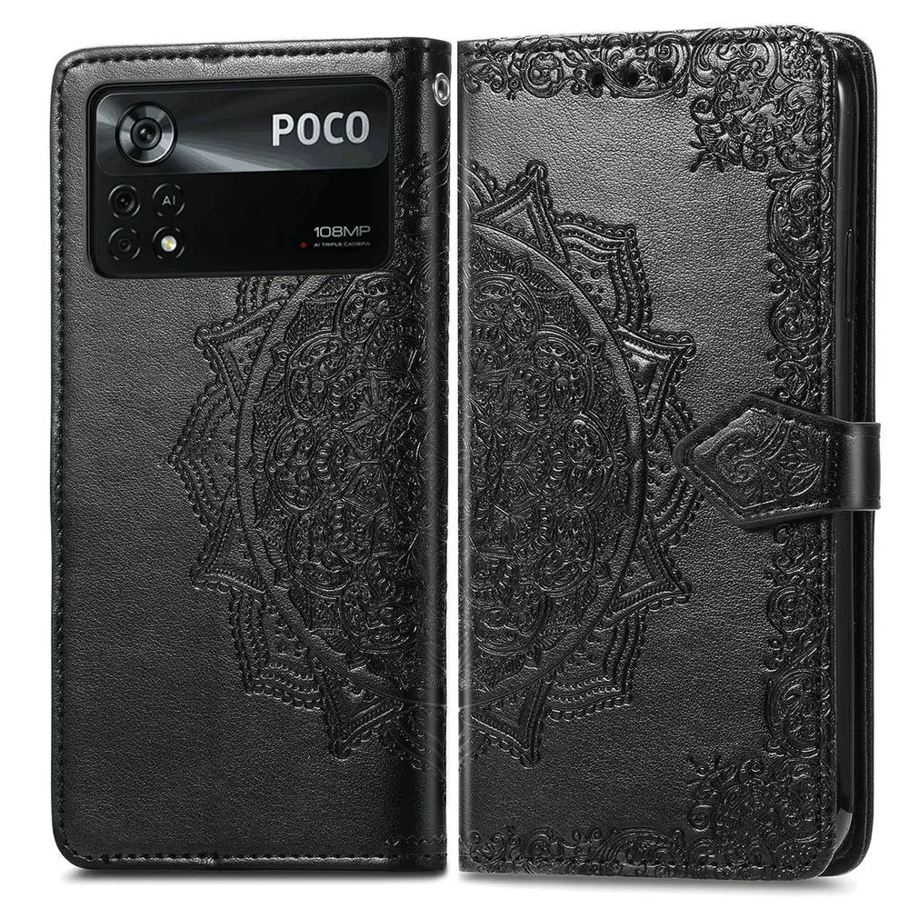 

Poco M4 Pro X4 F4 GT 2022 5G Flip Case Leather Book Skin Mandala Wallet Funda Poco X4 Pro Case Mi X 4 M NFC M4Pro 4G Book Cover