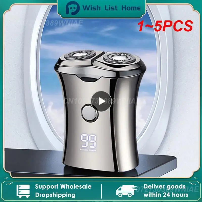 

1~5PCS Mini Electric Shaver Portable Men's Razor Rechargeable Digital Display Electric Shaver