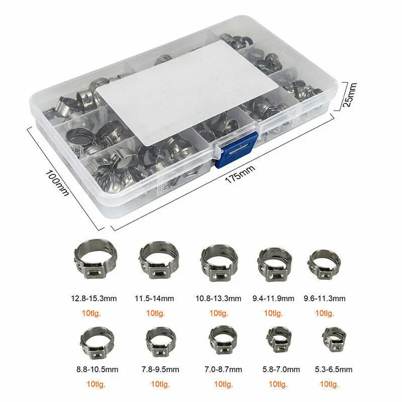 О-образные зажимы с одним ухом 100 шт