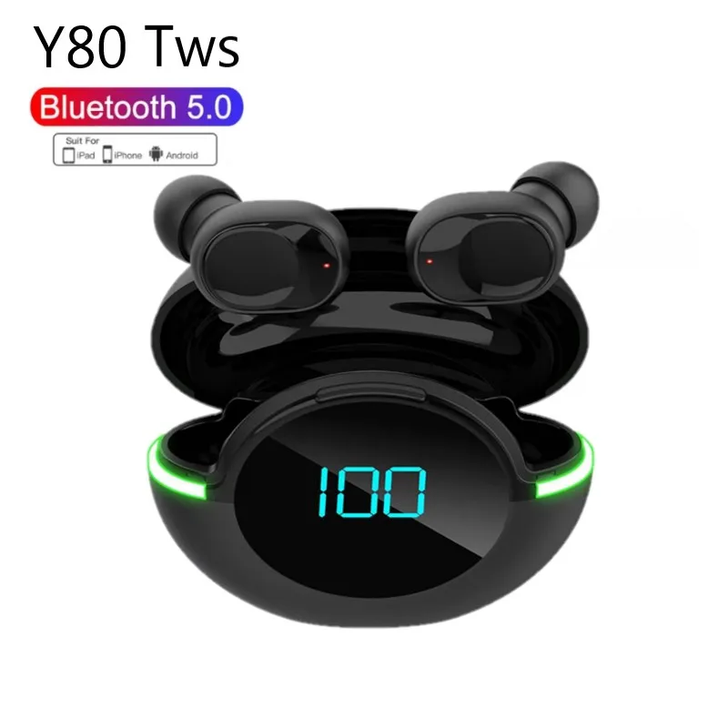 

Tws-наушники Y80 с поддержкой Bluetooth, микрофоном и шумоподавлением