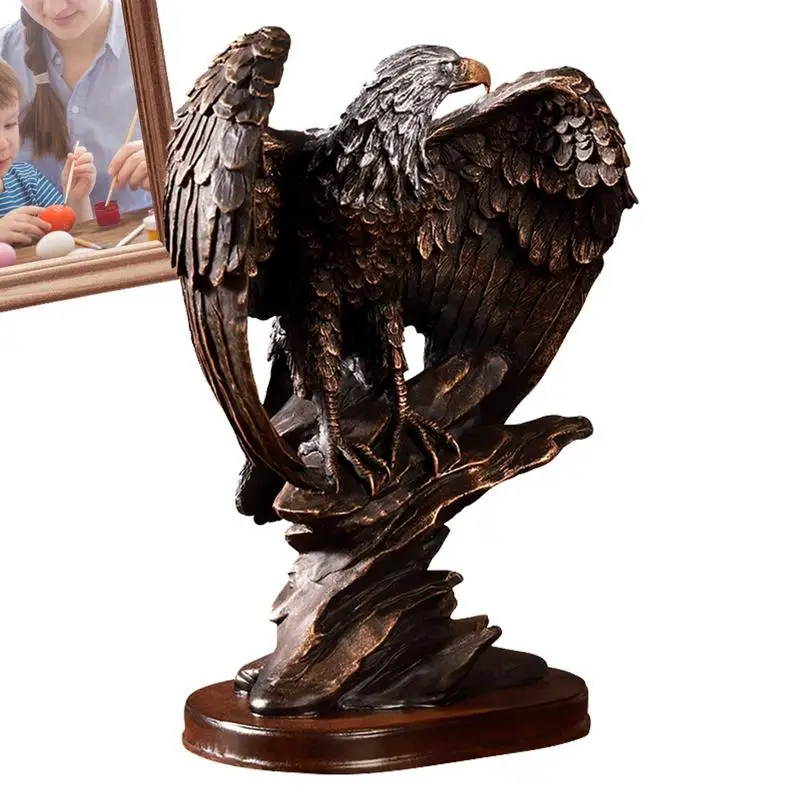 

Creative Eagle Decor Abstract Art Bird Resin Vintage Sculpture Table Accessories Retro Eagle Ornament For Bookcase Wine Cabinet