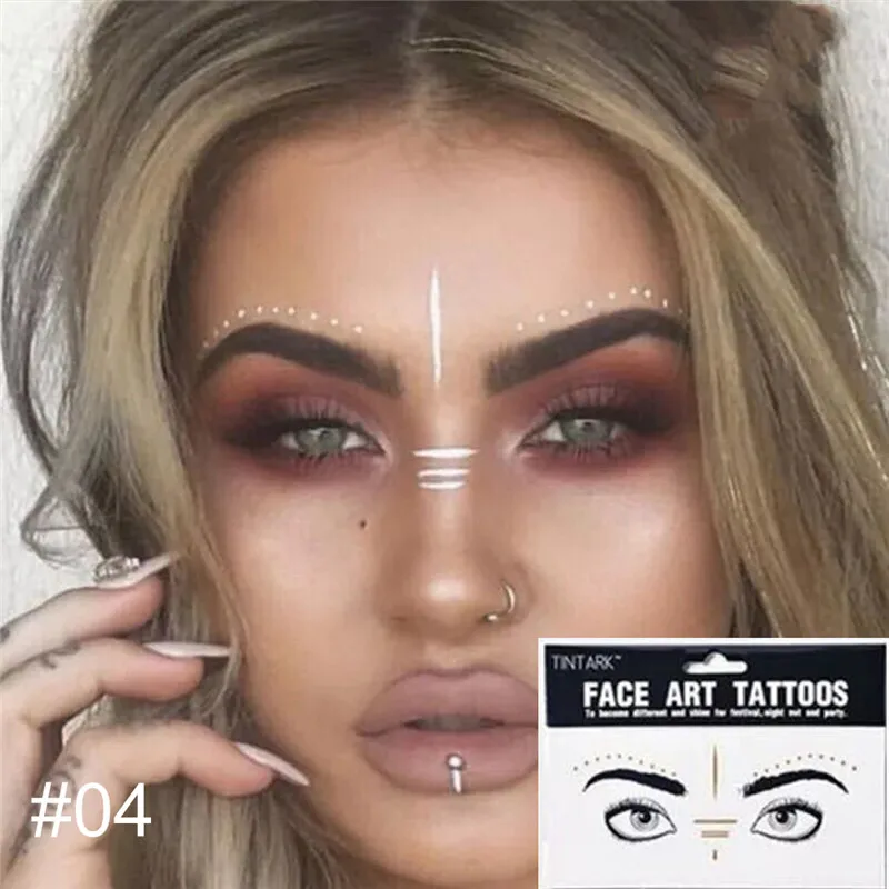 Gold silver Face Tattoo Diamond Makeup Eyeliner Eyeshadow Face Sticker Jewel Eyes Makeup Crystal Eyes Sticker images - 6