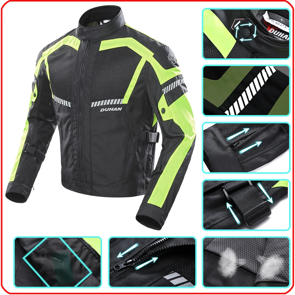 

NEW Motorcycle CE Protection Jackets Riding Racing Protective Clothes Rally Suit Armor Reflective Motocross Jacket Moto Parts