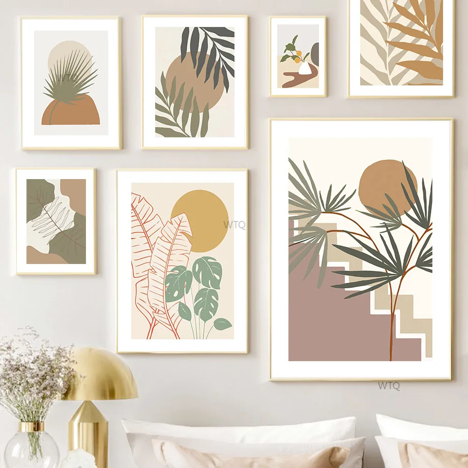 

Nature Boho Monstera Simplicity Leaf Abstract Wall Art Canvas Painting Nordic Posters And Prints Wall Pictures Living Room Decor